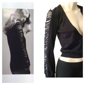 Anne Fontaine Knit Black Blouse Small US 4 6